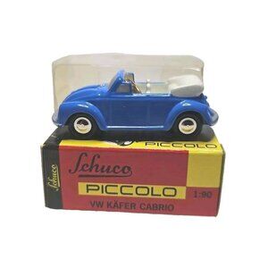 Schuco 1:90 Blue & White VW Volkswagon Beetle Diecast Käfer Cabrio Piccolo